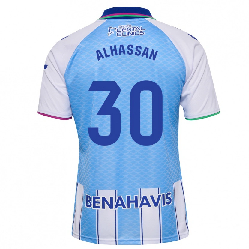 Danxen Kinderen Mubarak Alhassan #30 Diep Hemelsblauw Wit Thuisshirt Thuistenue 2026/27 T-Shirt België