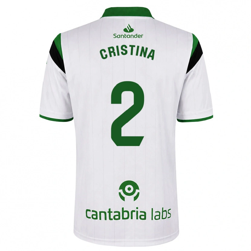 Danxen Kinderen Cristina Muñoz García #2 Wit Groen Zwart Thuisshirt Thuistenue 2026/27 T-Shirt België