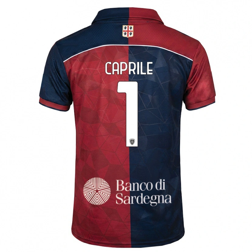 Danxen Kinderen Elia Caprile #1 Bordeauxrood Koninklijk Blauw Thuisshirt Thuistenue 2026/27 T-Shirt België