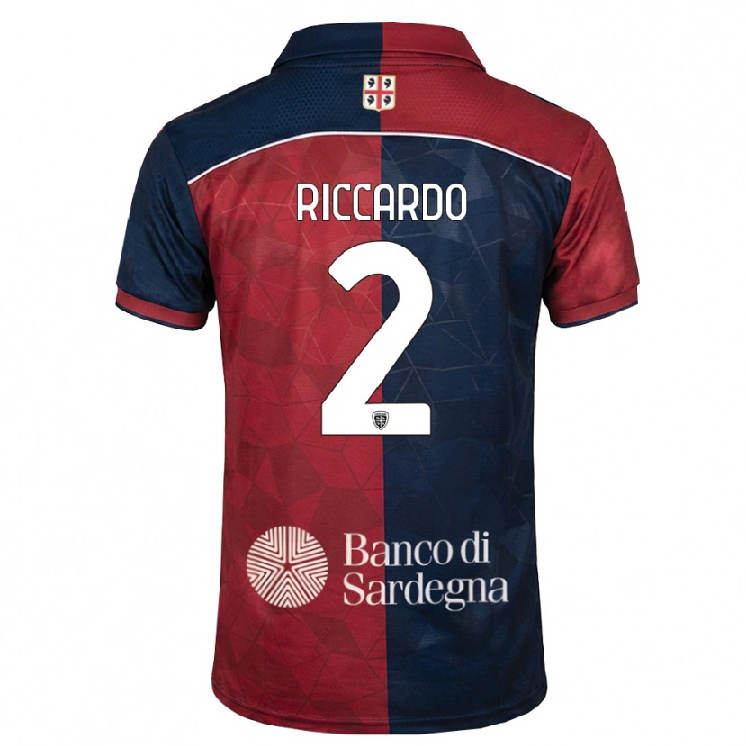 Danxen Kinderen Riccardo Congiu #2 Bordeauxrood Koninklijk Blauw Thuisshirt Thuistenue 2026/27 T-Shirt België