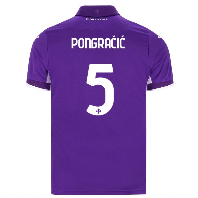 Danxen Kinderen Marin Pongracic #5 Paars Wit Roze Thuisshirt Thuistenue 2026/27 T-Shirt België