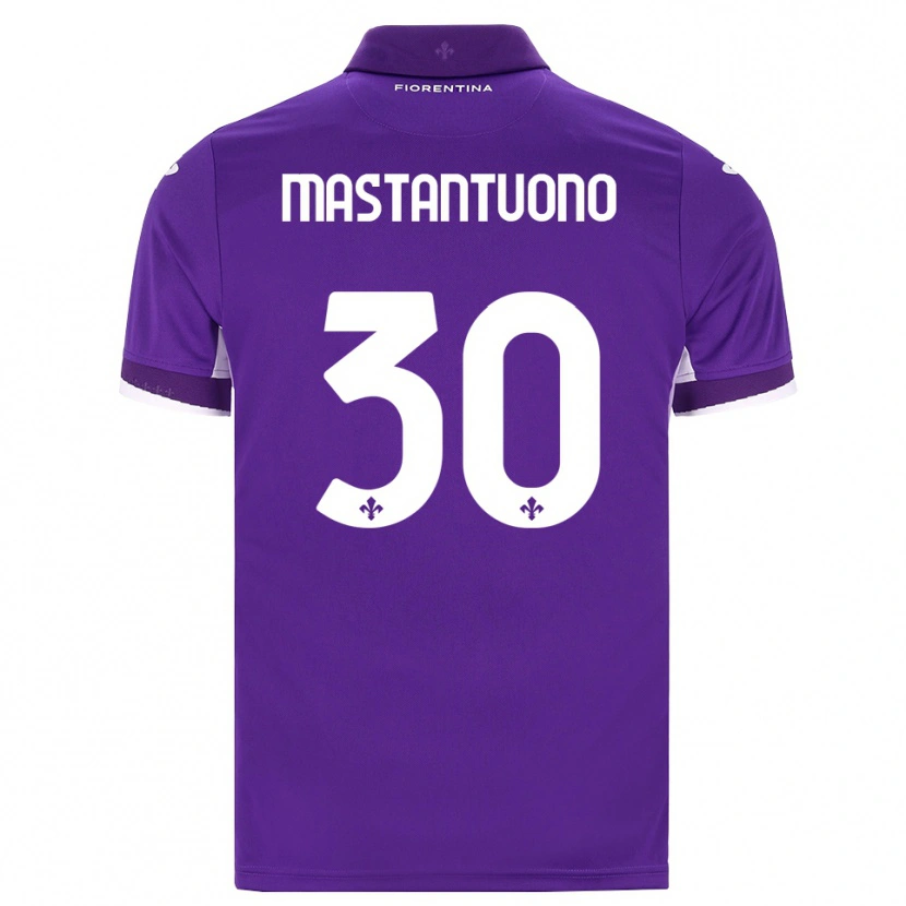 Danxen Kinderen Franco Mastantuono #30 Paars Wit Roze Thuisshirt Thuistenue 2026/27 T-Shirt België