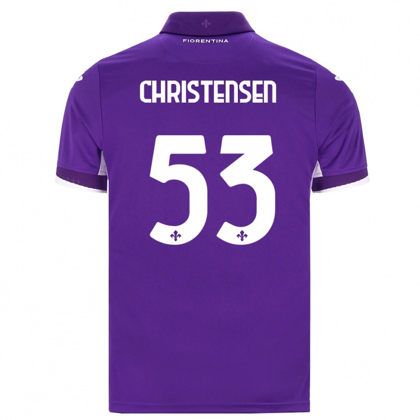Danxen Kinderen Oliver Christensen #53 Paars Wit Roze Thuisshirt Thuistenue 2026/27 T-Shirt België
