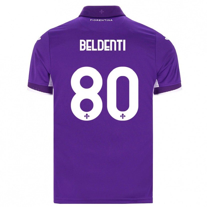 Danxen Kinderen Dennis Beldenti #80 Paars Wit Roze Thuisshirt Thuistenue 2026/27 T-Shirt België
