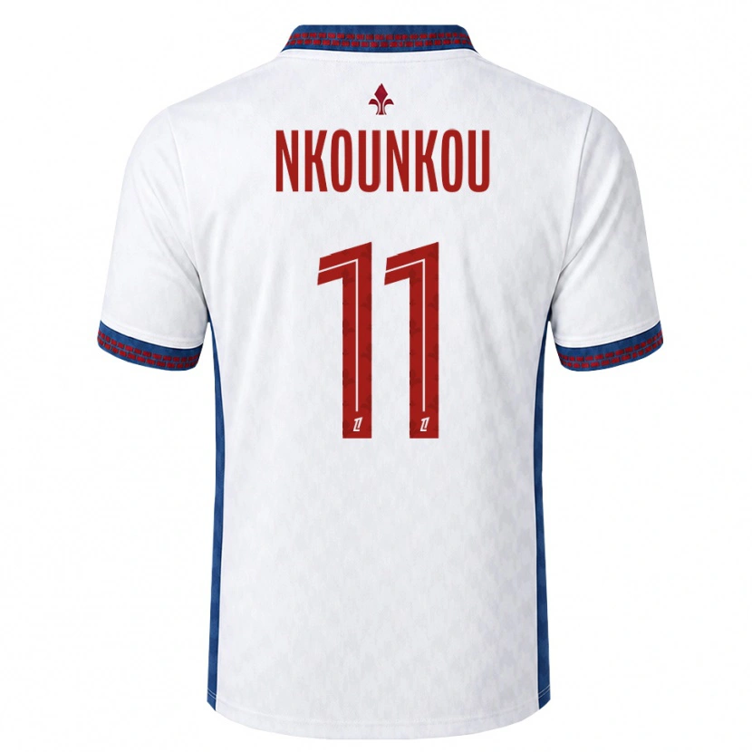 Danxen Kinderen Evrack Nkounkou #11 Rood Wit Blauw Uitshirt Uittenue 2026/27 T-Shirt België