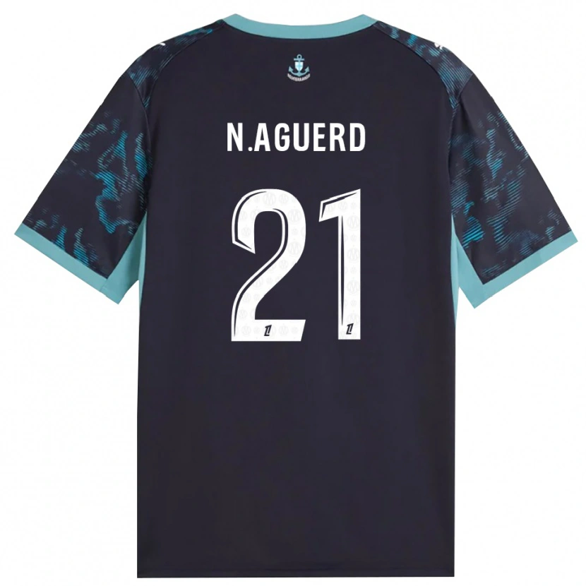 Danxen Kinderen Nayef Aguerd #21 Licht Turkoois Wit Zwart Uitshirt Uittenue 2026/27 T-Shirt België