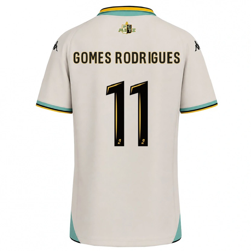 Danxen Kinderen Jess Gomes Rodrigues #11 Bloemenwit Zwart Uitshirt Uittenue 2026/27 T-Shirt België