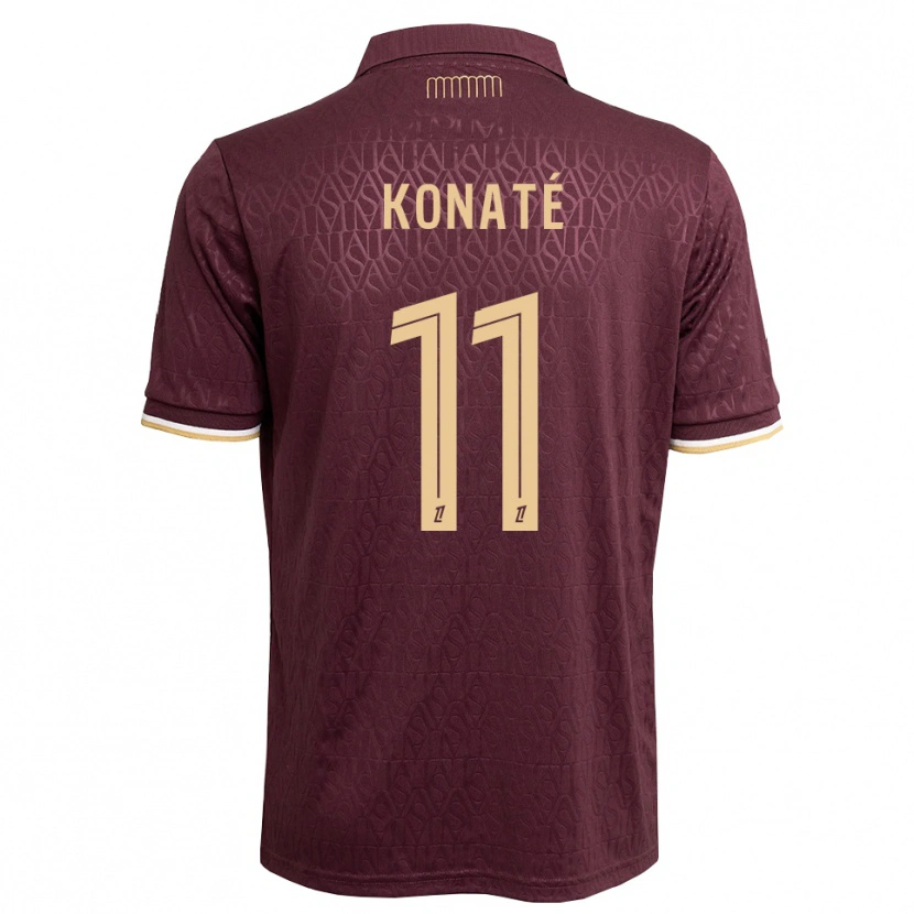 Danxen Kinderen Oumar Konaté #11 Maroon Zandbruin Uitshirt Uittenue 2026/27 T-Shirt België