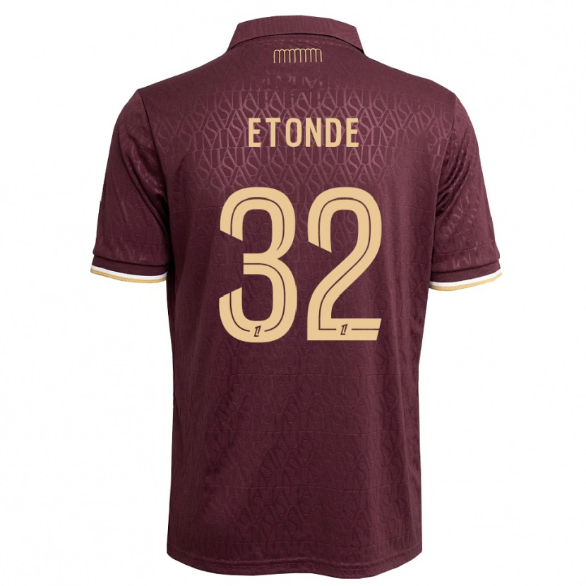 Danxen Kinderen Romaric Etonde #32 Maroon Zandbruin Uitshirt Uittenue 2026/27 T-Shirt België