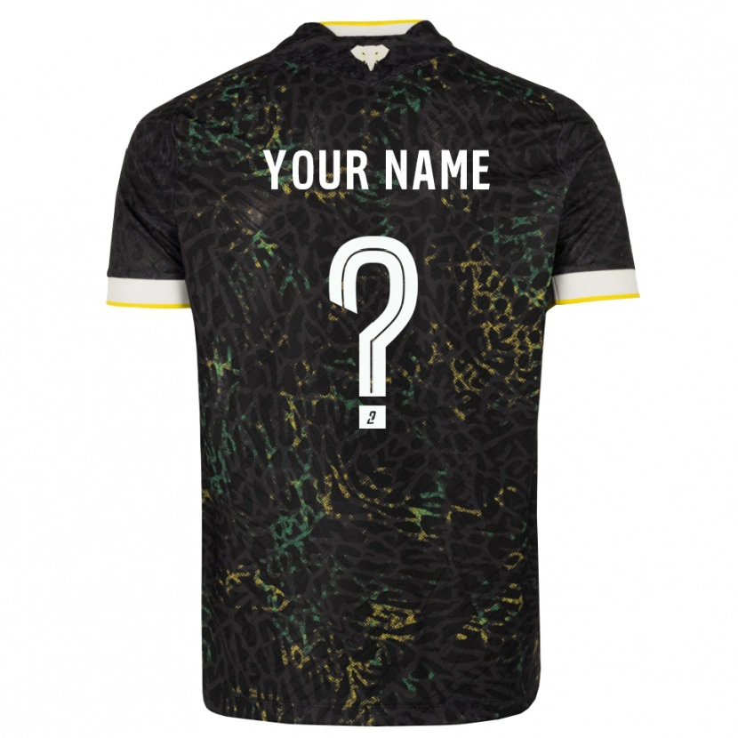 Danxen Kinderen Uw Naam #0 Zwart Wit Geel Uitshirt Uittenue 2026/27 T-Shirt België