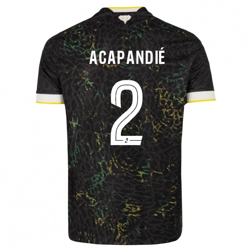 Danxen Kinderen Mathieu Acapandié #2 Zwart Wit Geel Uitshirt Uittenue 2026/27 T-Shirt België