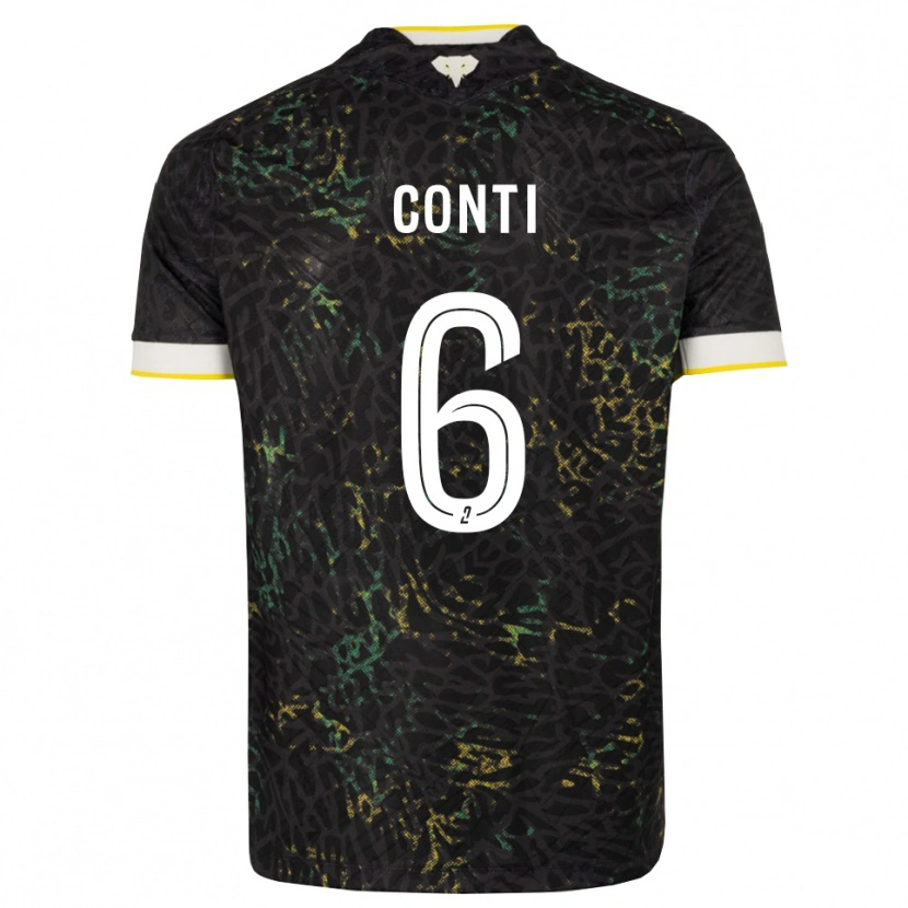 Danxen Kinderen Alexandre Conti #6 Zwart Wit Geel Uitshirt Uittenue 2026/27 T-Shirt België
