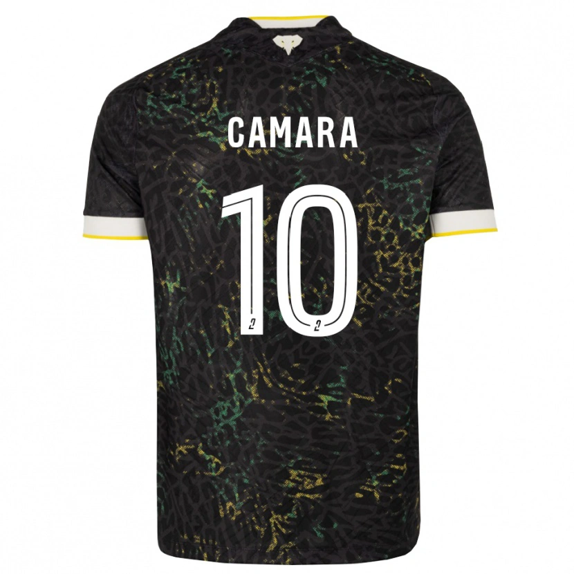 Danxen Kinderen Ibrahim Camara #10 Zwart Wit Geel Uitshirt Uittenue 2026/27 T-Shirt België