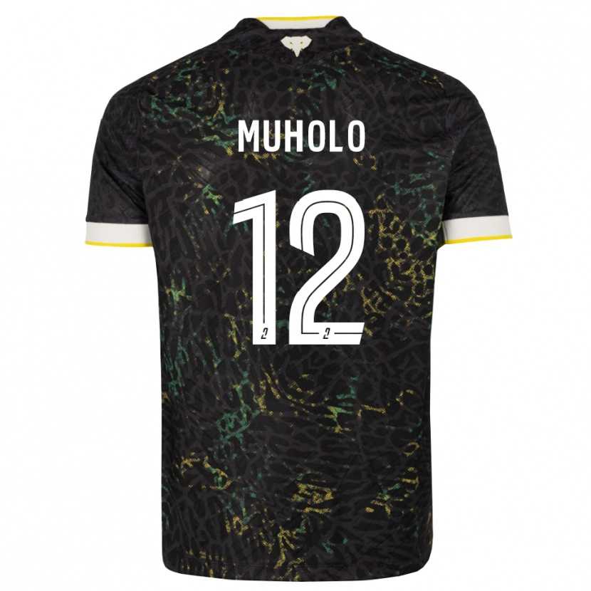 Danxen Kinderen Ernest Muholo #12 Zwart Wit Geel Uitshirt Uittenue 2026/27 T-Shirt België