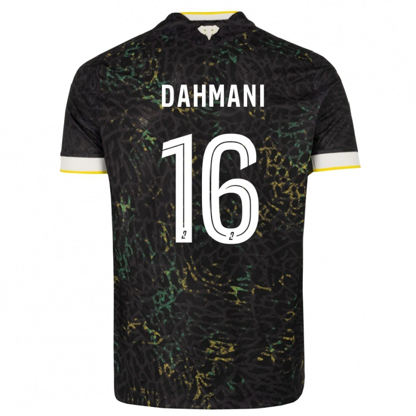Danxen Kinderen Waël Dahmani #16 Zwart Wit Geel Uitshirt Uittenue 2026/27 T-Shirt België