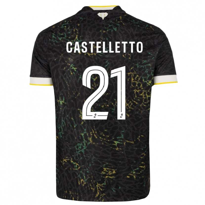 Danxen Kinderen Jean-Charles Castelletto #21 Zwart Wit Geel Uitshirt Uittenue 2026/27 T-Shirt België