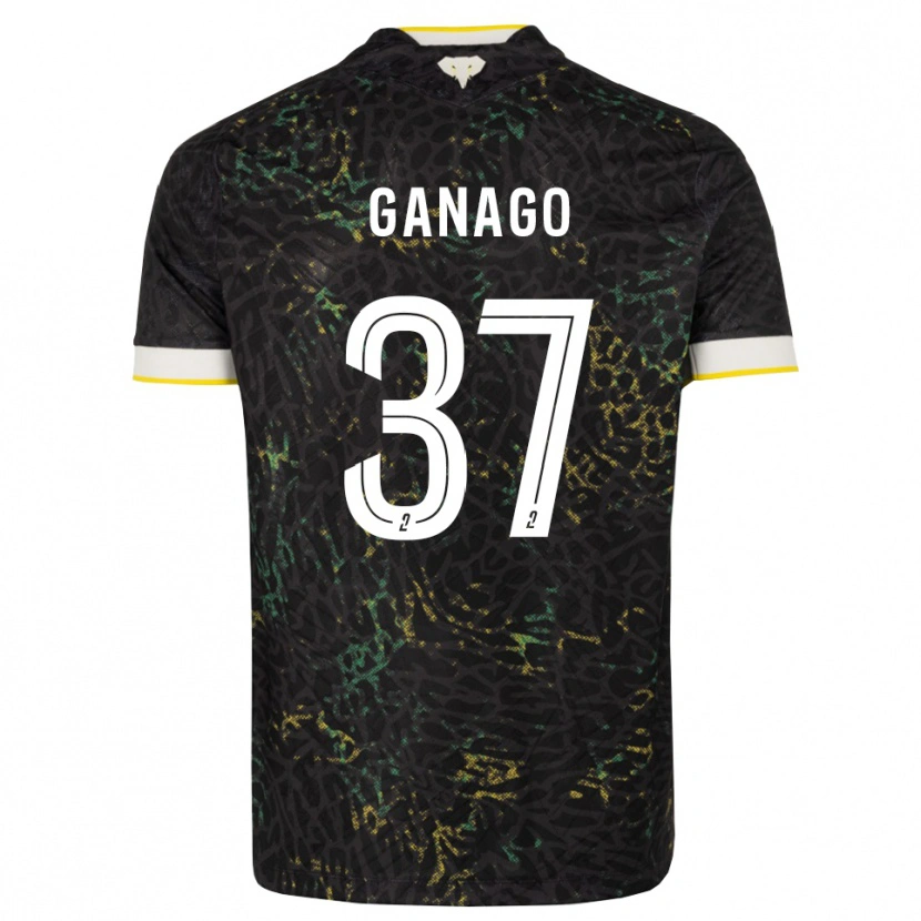 Danxen Kinderen Ignatius Ganago #37 Zwart Wit Geel Uitshirt Uittenue 2026/27 T-Shirt België