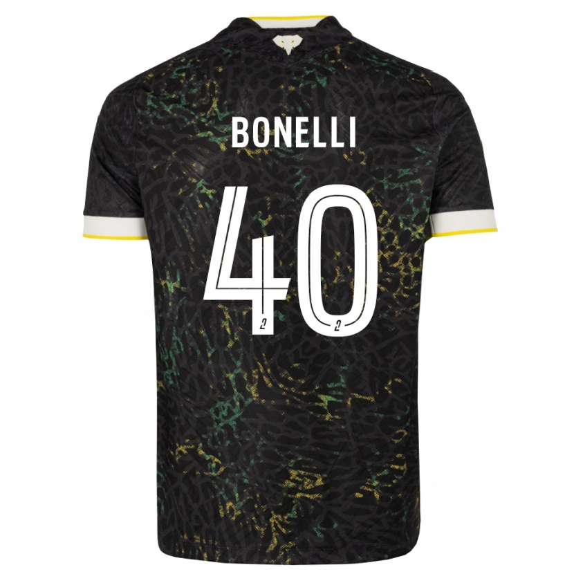 Danxen Kinderen Lucas Bonelli #40 Zwart Wit Geel Uitshirt Uittenue 2026/27 T-Shirt België