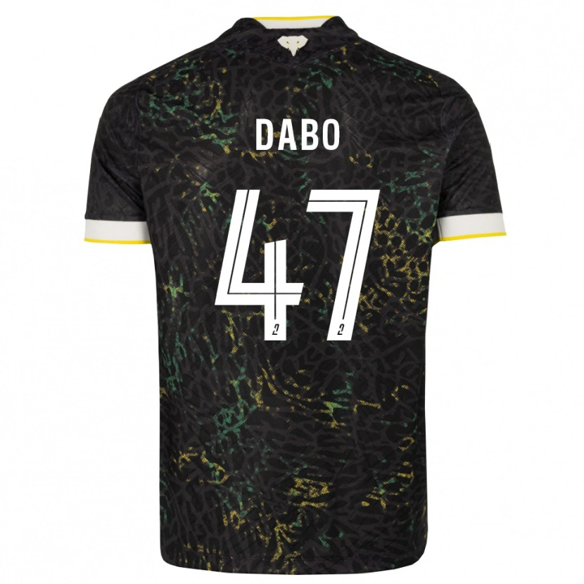 Danxen Kinderen Moustapha Dabo #47 Zwart Wit Geel Uitshirt Uittenue 2026/27 T-Shirt België