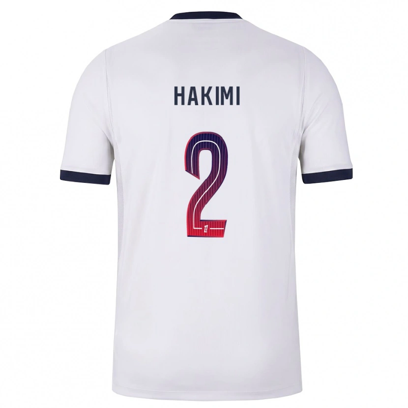 Danxen Kinderen Achraf Hakimi #2 Wit Zwart Rood Uitshirt Uittenue 2026/27 T-Shirt België