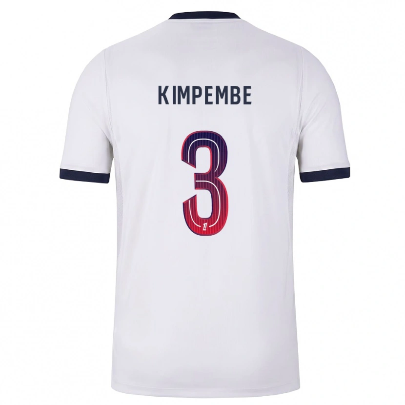 Danxen Kinderen Presnel Kimpembe #3 Wit Zwart Rood Uitshirt Uittenue 2026/27 T-Shirt België