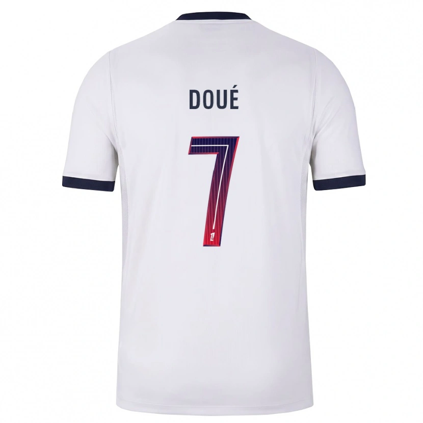 Danxen Kinderen Gueladan Doué #7 Wit Zwart Rood Uitshirt Uittenue 2026/27 T-Shirt België
