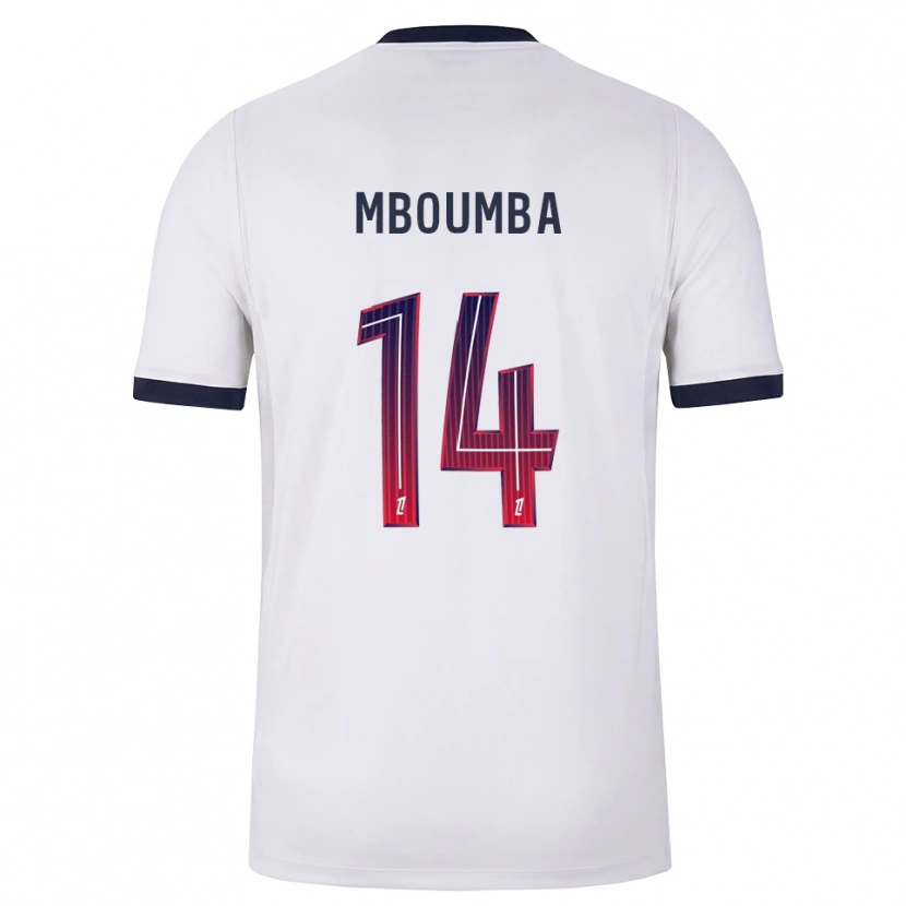 Danxen Kinderen Nathan Mboumba #14 Wit Zwart Rood Uitshirt Uittenue 2026/27 T-Shirt België