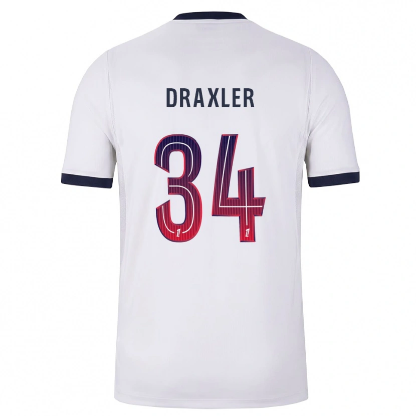 Danxen Kinderen Julian Draxler #34 Wit Zwart Rood Uitshirt Uittenue 2026/27 T-Shirt België