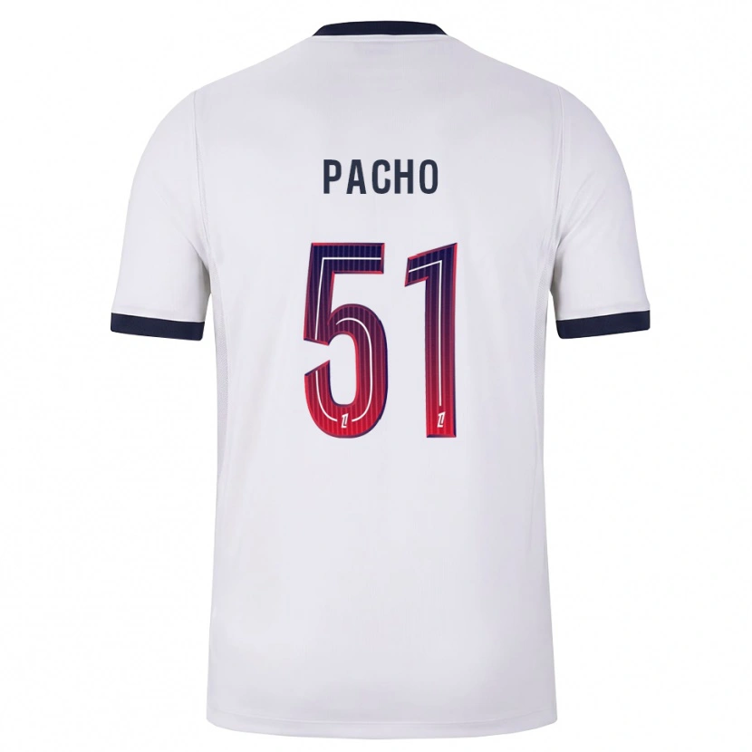 Danxen Kinderen Willian Pacho #51 Wit Zwart Rood Uitshirt Uittenue 2026/27 T-Shirt België