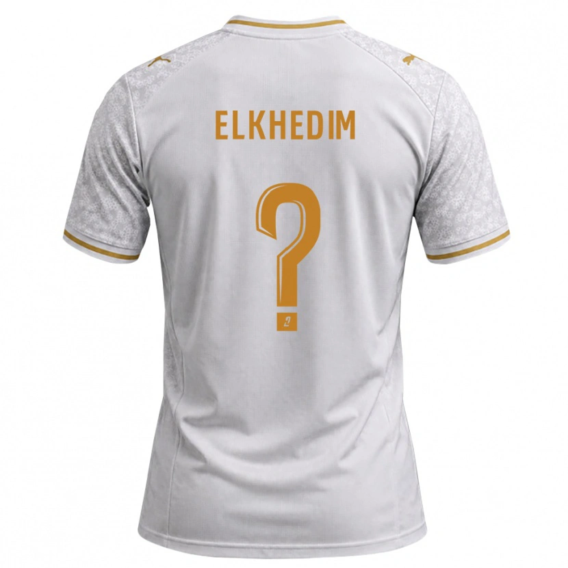 Danxen Kinderen Abdenoor Elkhedim #0 Wit Grijs Goudenrood Uitshirt Uittenue 2026/27 T-Shirt België