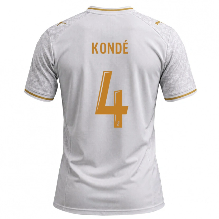 Danxen Kinderen Jean-Charles Kondé #4 Wit Grijs Goudenrood Uitshirt Uittenue 2026/27 T-Shirt België