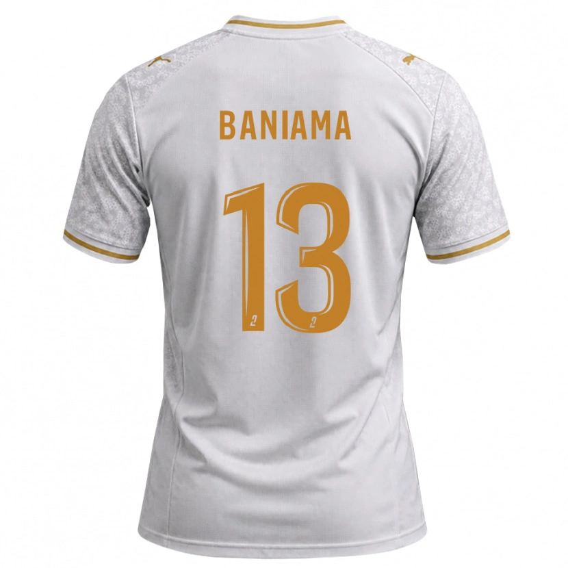 Danxen Kinderen Messie Baniama #13 Wit Grijs Goudenrood Uitshirt Uittenue 2026/27 T-Shirt België