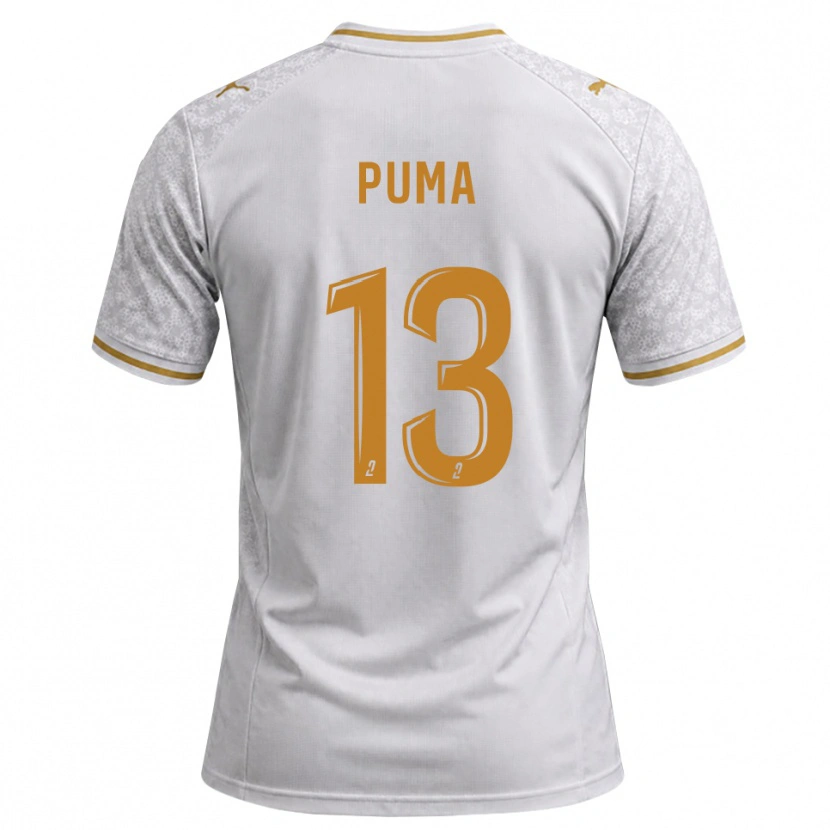 Danxen Kinderen Isaac Puma #13 Wit Grijs Goudenrood Uitshirt Uittenue 2026/27 T-Shirt België