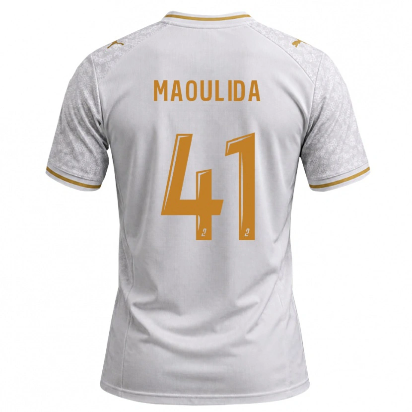 Danxen Kinderen Assimina Maoulida #41 Wit Grijs Goudenrood Uitshirt Uittenue 2026/27 T-Shirt België