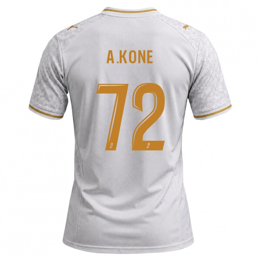 Danxen Kinderen Amadou Koné #72 Wit Grijs Goudenrood Uitshirt Uittenue 2026/27 T-Shirt België