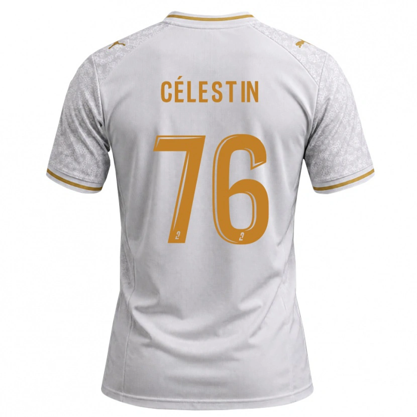 Danxen Kinderen Jean-Philippe Célestin #76 Wit Grijs Goudenrood Uitshirt Uittenue 2026/27 T-Shirt België