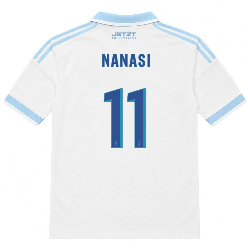 Danxen Kinderen Sebastian Nanasi #11 Licht Hemelsblauw Wit Rood Uitshirt Uittenue 2026/27 T-Shirt België