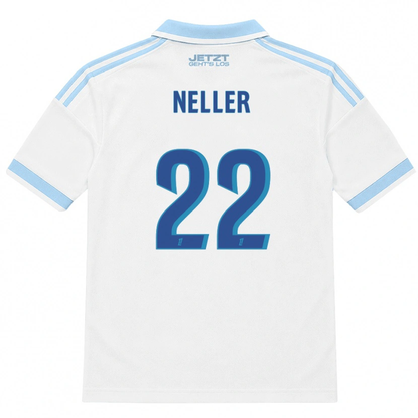 Danxen Kinderen Chloé Neller #22 Licht Hemelsblauw Wit Rood Uitshirt Uittenue 2026/27 T-Shirt België