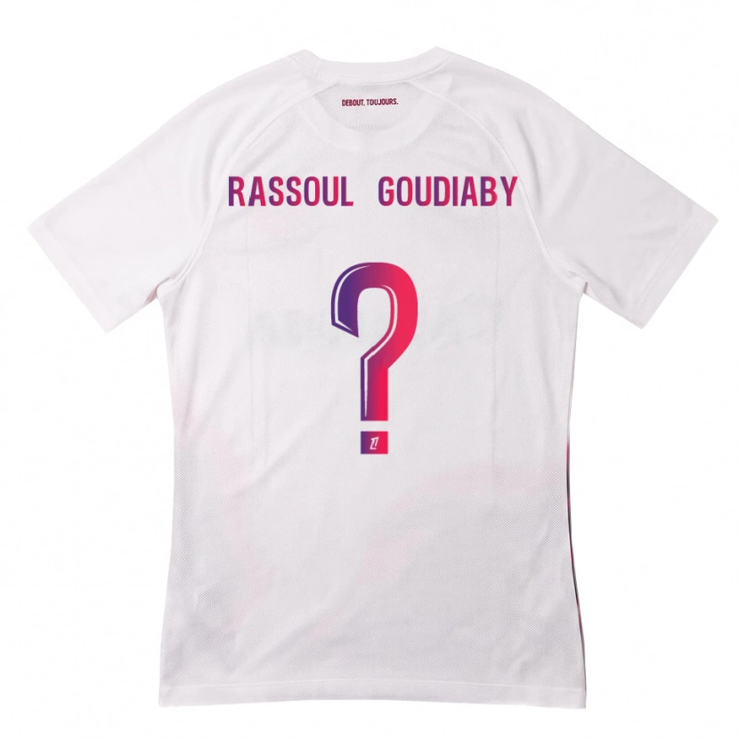 Danxen Kinderen Khadim Rassoul Goudiaby #0 Wit Roze Paars Uitshirt Uittenue 2026/27 T-Shirt België