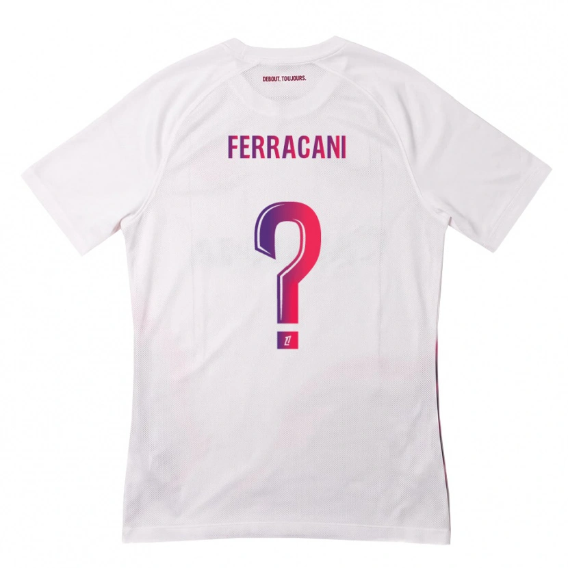 Danxen Kinderen Paul Ferracani #0 Wit Roze Paars Uitshirt Uittenue 2026/27 T-Shirt België