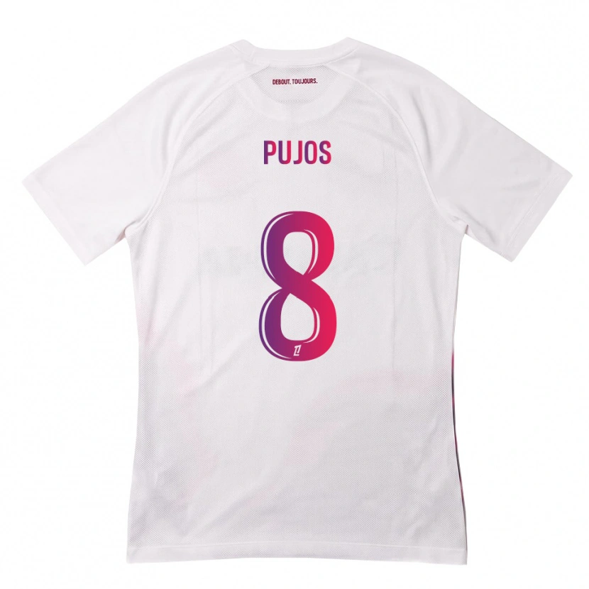 Danxen Kinderen Lenny Pujos #8 Wit Roze Paars Uitshirt Uittenue 2026/27 T-Shirt België