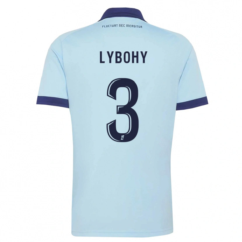 Danxen Kinderen Kyliann Lybohy #3 Centaurieblauw Zwart Uitshirt Uittenue 2026/27 T-Shirt België