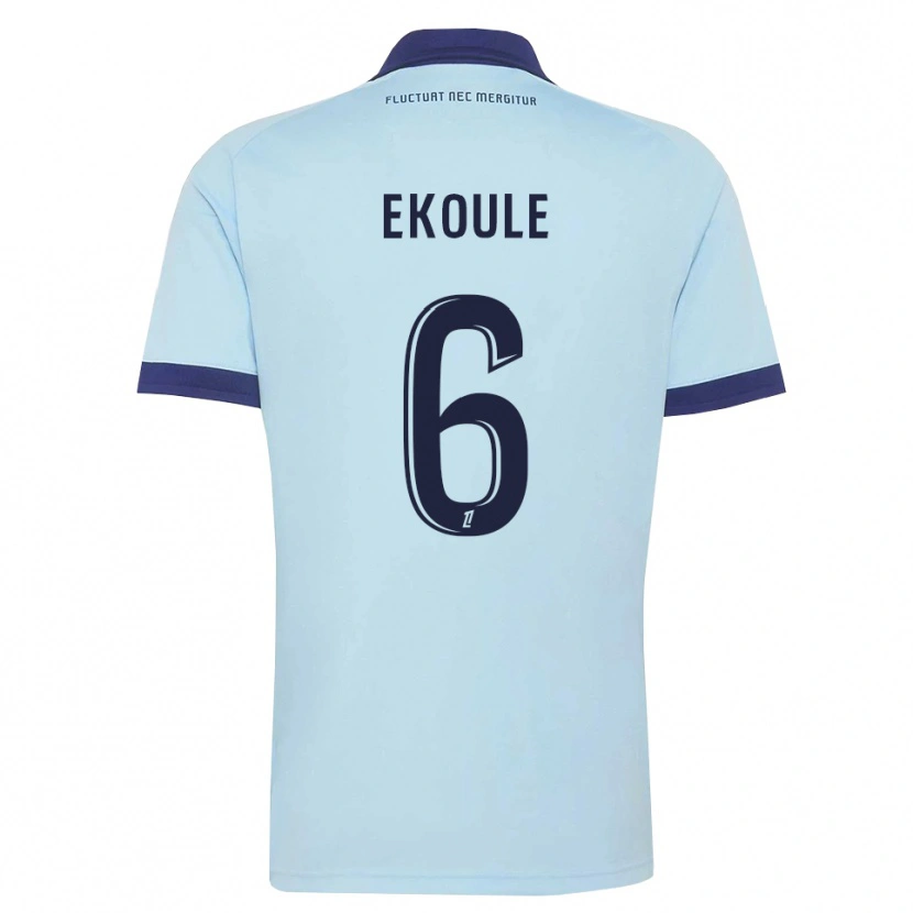 Danxen Kinderen Lionel Ekoule #6 Centaurieblauw Zwart Uitshirt Uittenue 2026/27 T-Shirt België