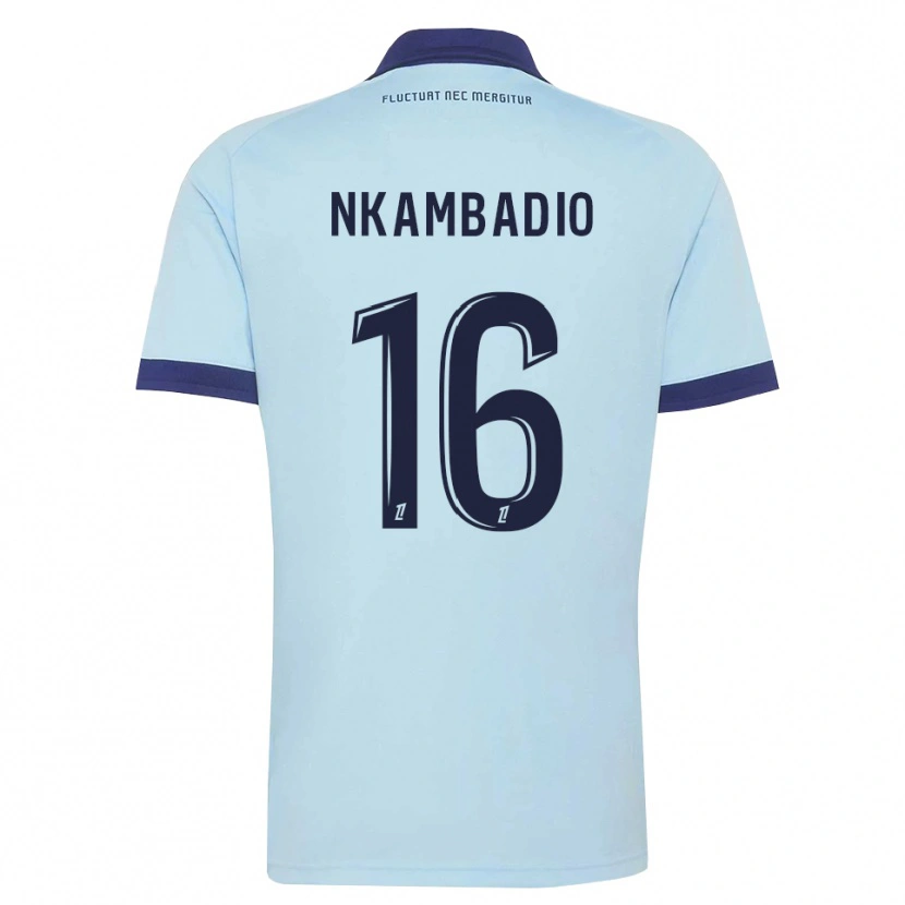 Danxen Kinderen Obed Nkambadio #16 Centaurieblauw Zwart Uitshirt Uittenue 2026/27 T-Shirt België