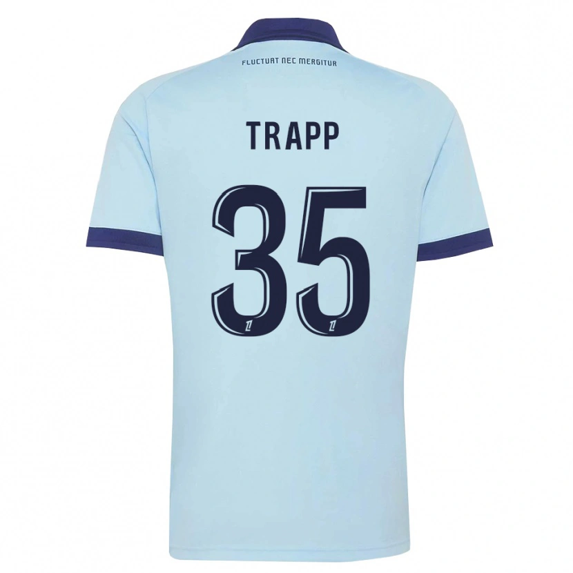 Danxen Kinderen Kevin Trapp #35 Centaurieblauw Zwart Uitshirt Uittenue 2026/27 T-Shirt België