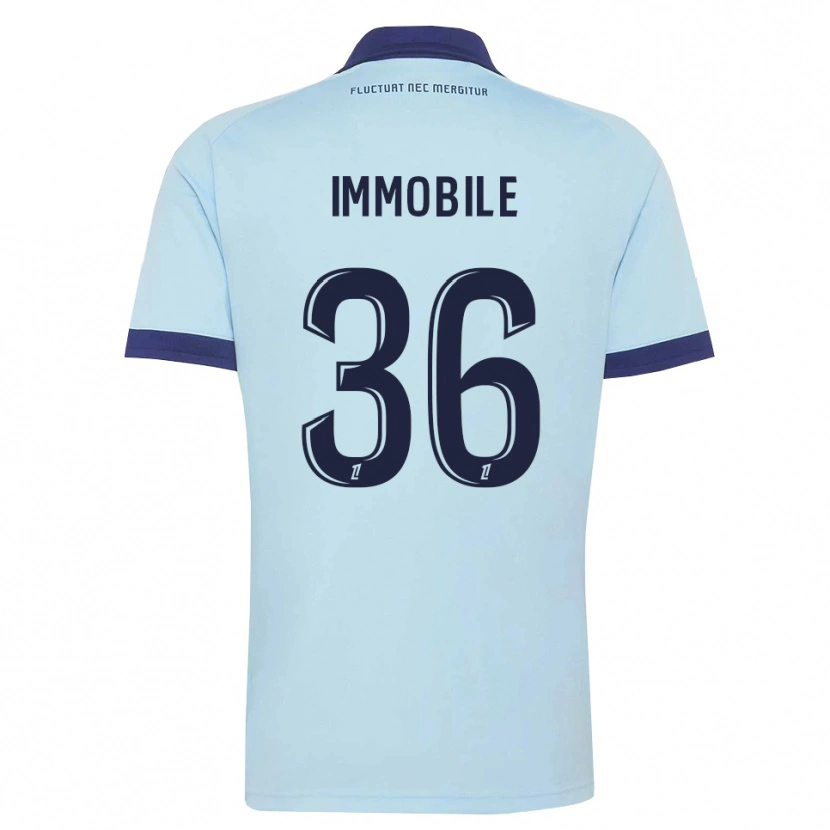 Danxen Kinderen Ciro Immobile #36 Centaurieblauw Zwart Uitshirt Uittenue 2026/27 T-Shirt België