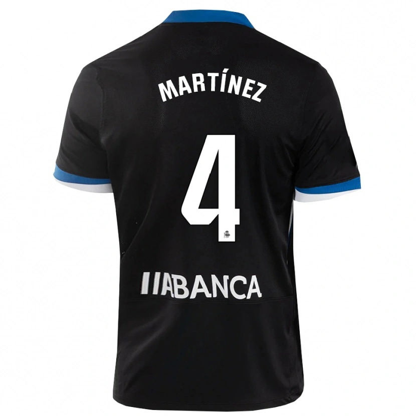 Danxen Kinderen Pablo Martínez #4 Zwart Blauw Wit Uitshirt Uittenue 2026/27 T-Shirt België