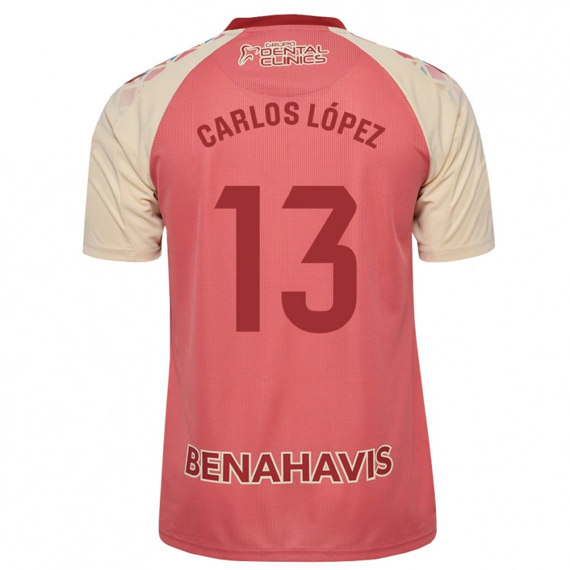 Danxen Kinderen Carlos López #13 Lichtroze Rood Blauw Uitshirt Uittenue 2026/27 T-Shirt België