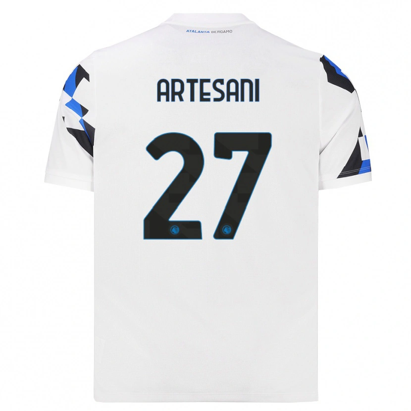 Danxen Kinderen Nicolò Artesani #27 Wit Rood Blauw Uitshirt Uittenue 2026/27 T-Shirt België