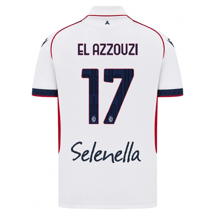Danxen Kinderen Oussama El Azzouzi #17 Wit Rood Koninklijk Blauw Uitshirt Uittenue 2026/27 T-Shirt België